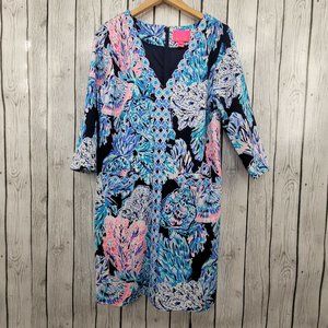 Lilly Pulitzer Blue and Pink Floral Dress